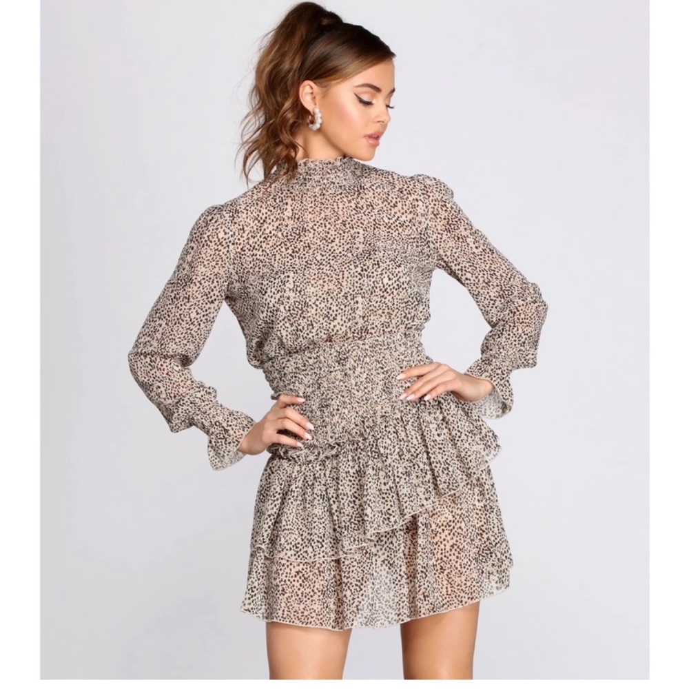 Thanksgiving dress The vintage shop leopard dotted Patterned holiday Dress